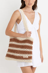 Rhythm Women's Cove Stripe Crochet Tote Bag
