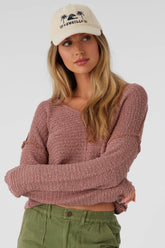 O'Neill Women's Marina Cotton Slub V-Neck Sweater