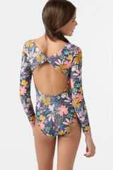 O'Neill Girls Mila Floral Twist Back Surf Suit