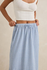 Rhythm Women's Lola Check Tiered Maxi Skirt