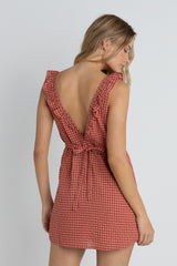 Rhythm Women's Lola Check Ruffle Mini Dress