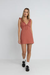 Rhythm Women's Lola Check Ruffle Mini Dress