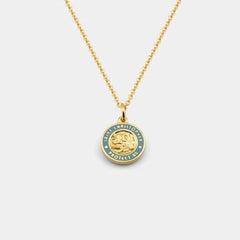 Get Back Necklace Small - Gold / Baby Blue