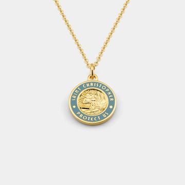 Get Back Necklace Medium - Gold / Baby Blue