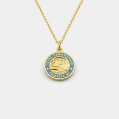 Get Back Necklace Medium - Gold / Baby Blue