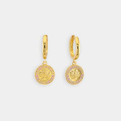 Get Back Necklaces St. Christopher Earrings - Gold / Pink