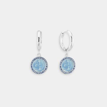 Get Back Necklaces St. Christopher Earrings - Denim Blue