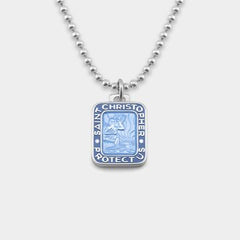 Get Back Necklace Rectangle - Denim Blue