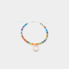 Get Back Necklaces Retro Rainbow Beaded Bracelet - White / White