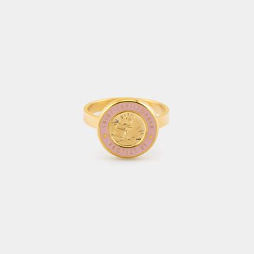 Get Back Necklaces St. Christopher Ring - Gold / Pink