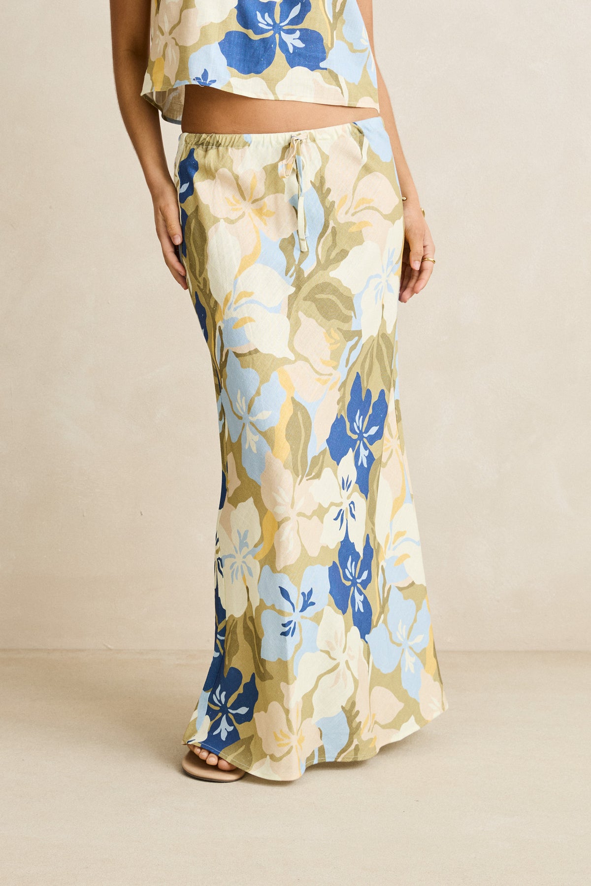 Rhythm Women's Blanca Floral Bias Cut Maxi Skirt