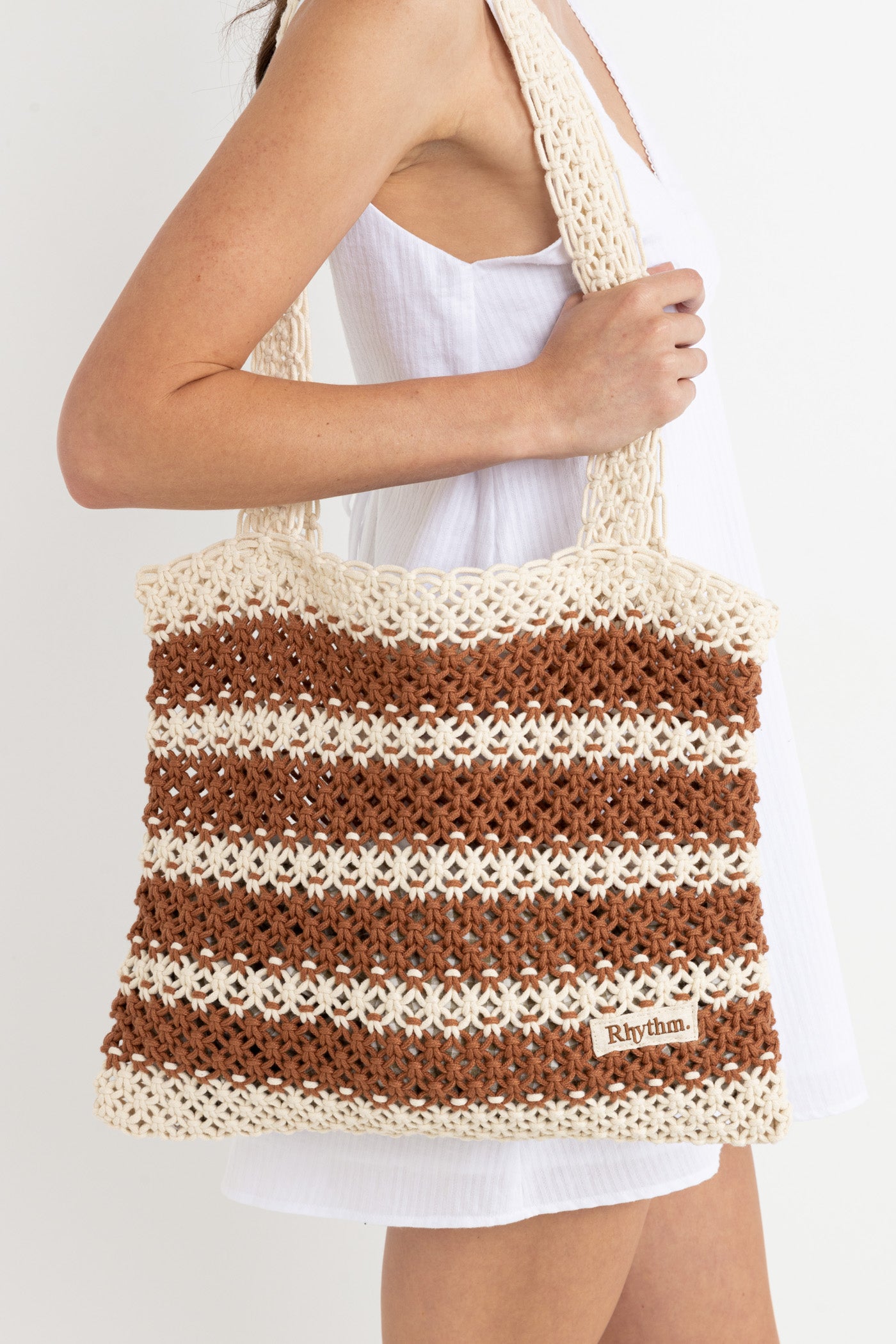 Rhythm Women's Cove Stripe Crochet Tote Bag
