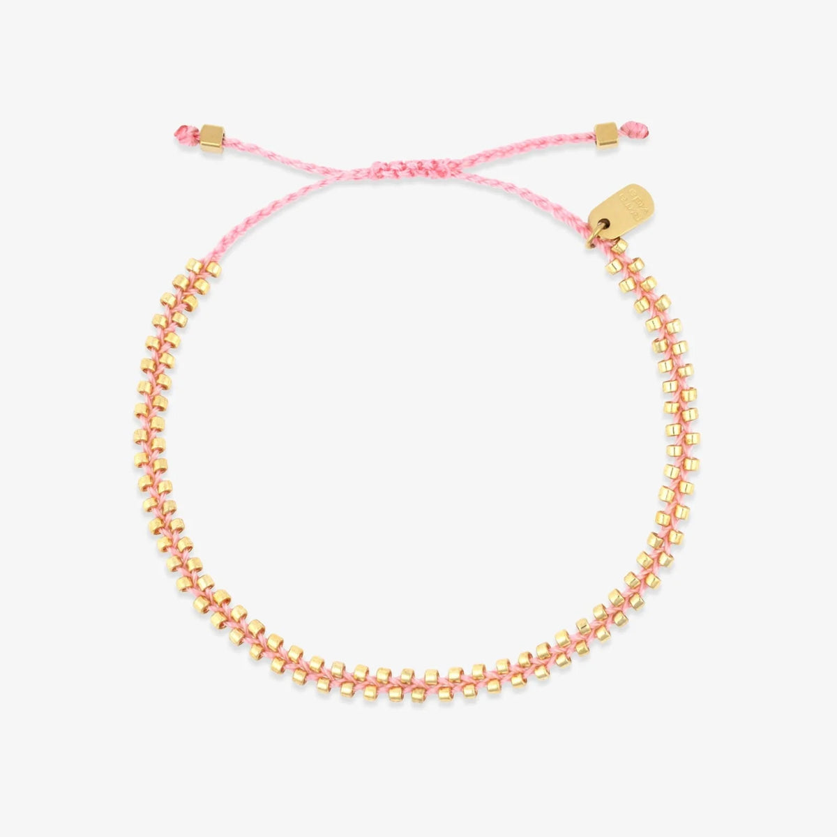Pura Vida Goldie Woven Seed Bead Bracelet Pink