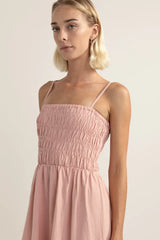 Rhythm Women's Classic Shirred Midi Dress