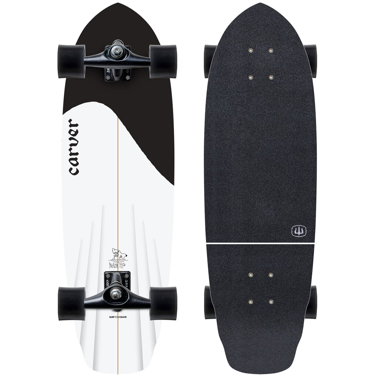 Carver CX Coal Satin 32.5" Black Tip Surfskate Complete
