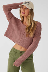 O'Neill Women's Marina Cotton Slub V-Neck Sweater