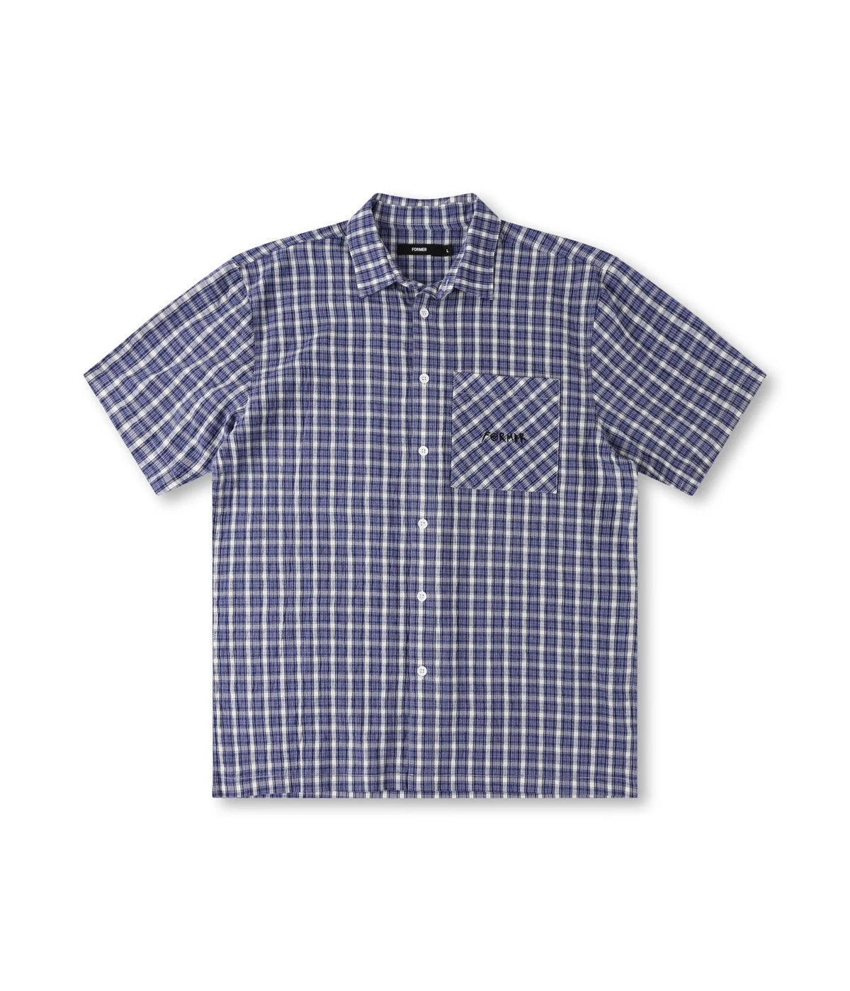 Former Manners Check SS Shirt Vintage Navy