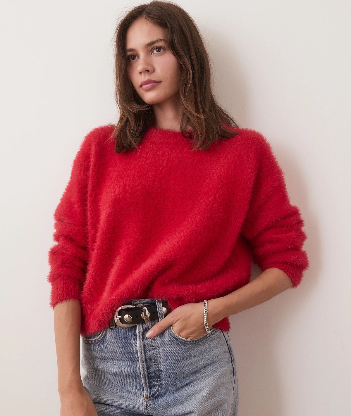Marine Layer Women's Eyelash Cropped Crewneck Sweater