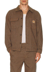 Rhythm Men's Hickory Stripe Work Shirt Cedar