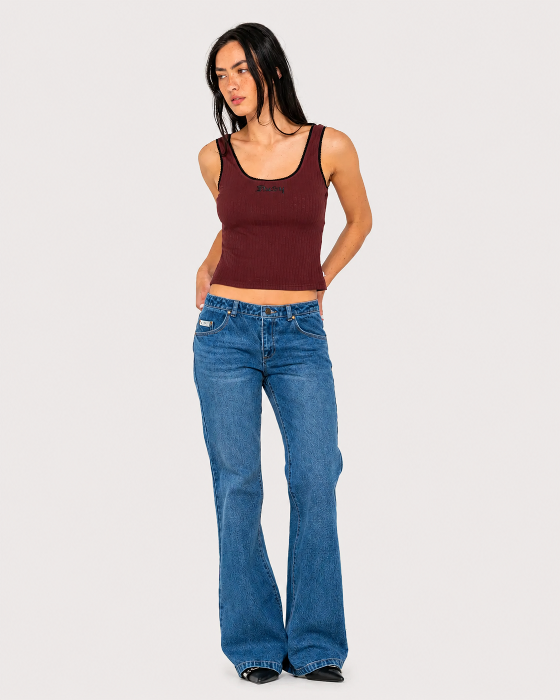 Rusty Women's Freida Flare Low Rise Jeans