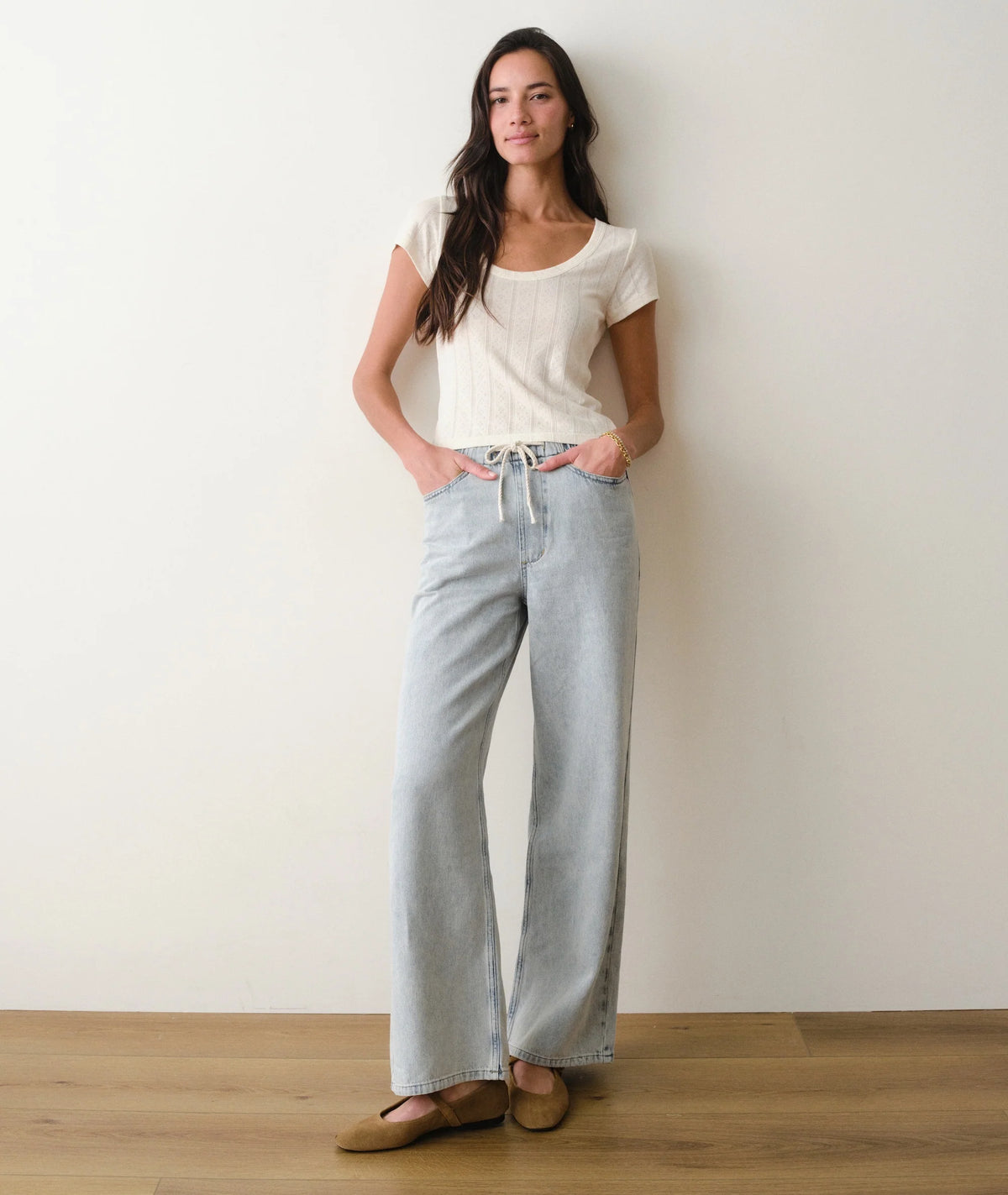 Marine Layer Women's Lexi Pointelle Scoop Tee