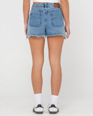 Rusty Women's Penny Kick Flare Denim Short