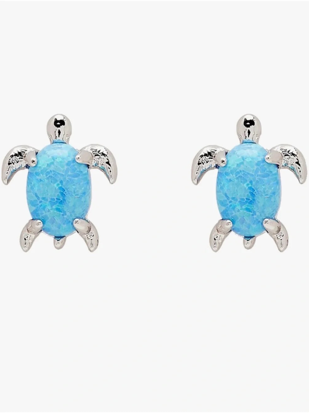 Pura Vida Opal Sea Turtle Earring Silver