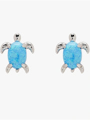 Pura Vida Opal Sea Turtle Earring Silver