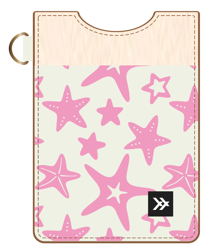 Thread Starfish Pink Vertical Leather Wallet