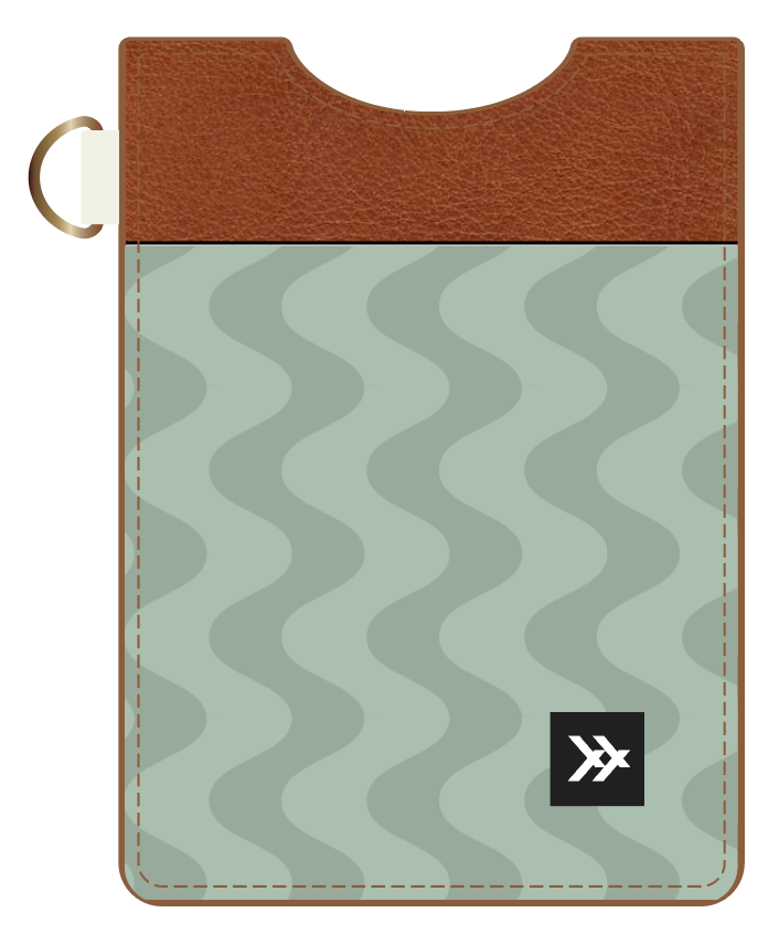 Thread Waves Sage Vertical Leather Wallet