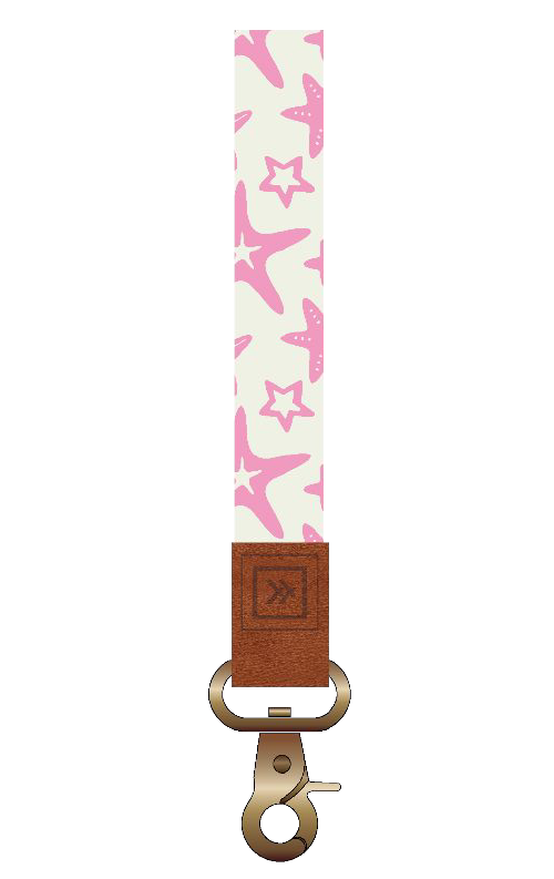 Thread Starfish Pink Wristlet Keychain