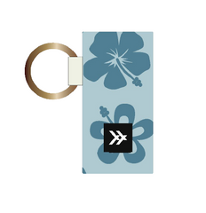 Thread Hawaiian Floral Blue Chapstick Holder Keychain
