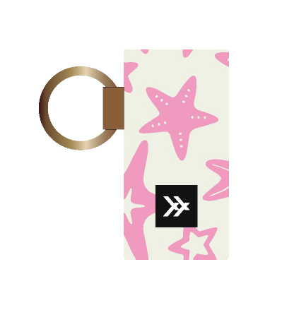 Thread Starfish Pink Chapstick Holder Keychain